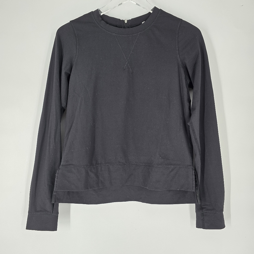 Lululemon Athletica Black Back Zip Long Sleeve Black Top Size 4